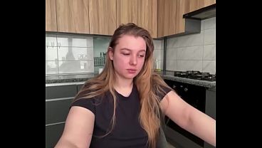 Fingering tight pussy on webcam