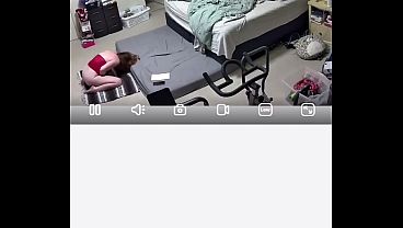 Wife masturbates in bbc dildo while husband watches