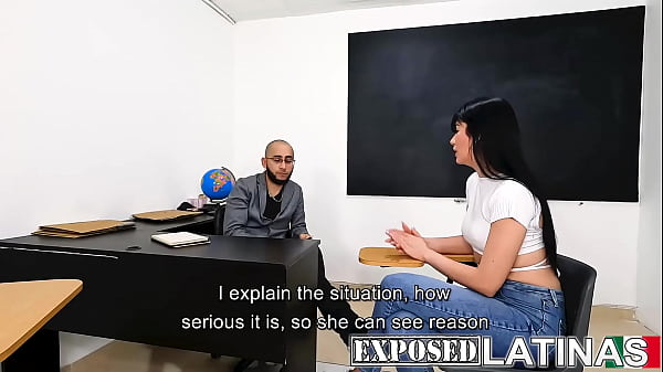 Latina stepmom gets fucked by teacher to keepher stepdaughter from being_expelled