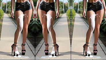 Hot girls in ultra high plateaus on the concrete in public heels full of cum hot legs in skyhigh shoes 