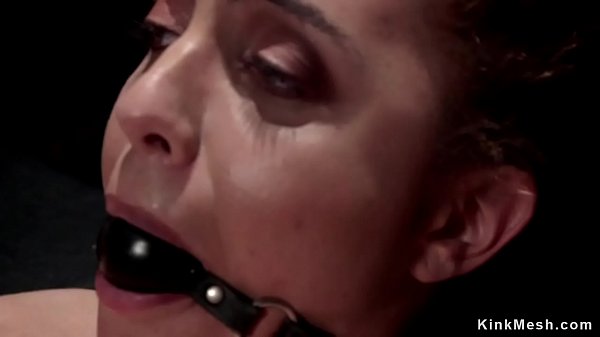 Gagged spinner caned_in hogtie