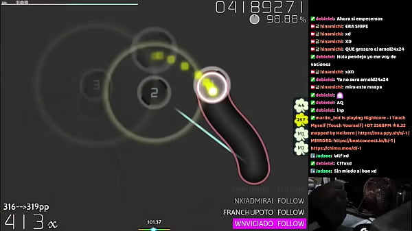 Me toco yo mismo videojuego en vivo doble tiempo full combo 