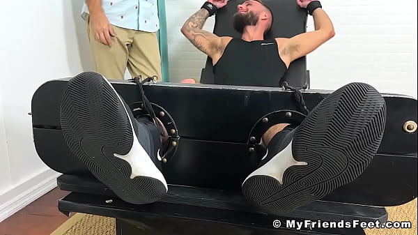 Restrained bearded amateur Tony tickle tormented by_dom
