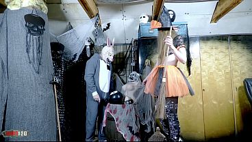 Halloween terry in freaky rabbit costume fucks hard belgian witch alice maze 