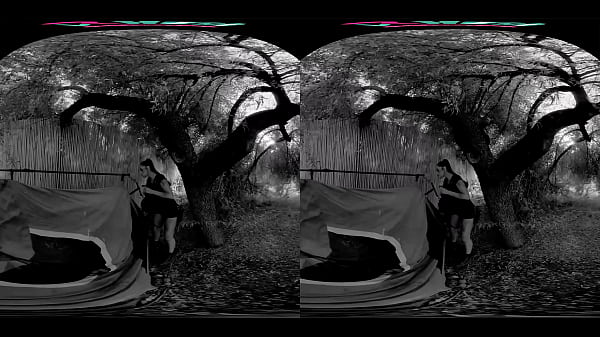 Gorgeous brunette gets caught breaking into your compound in vr 