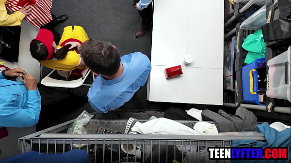 Teen thief fucked by 4 cocks
