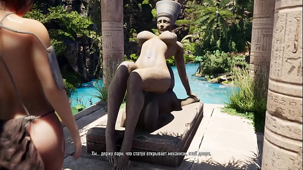 Play MP4 - The statue's huge cock stretches Lara's tight pussy&period; Hentai Game 3D