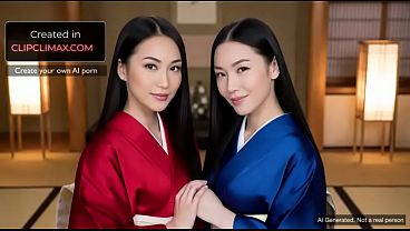 Nonton Ai Gen Asian Kimono Babes Give Double Bj Then Fuck American Tourist In Hot Ffm thumbnail
