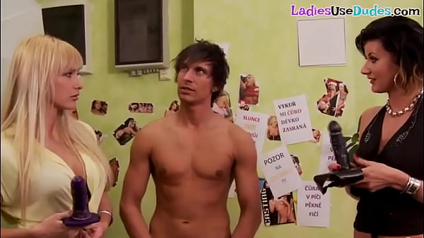 CFNM femdoms threeway pegging and spanking subject 