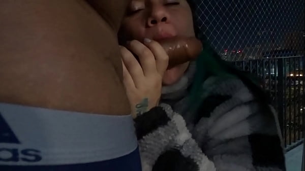 Play MP4 - My friend give me a blowjob on the balcony and I fuck her hard