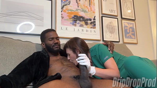 Dripdrop Nurse Jenn Cameron Loves Licking His Nipples, Jerking, And Sucking Him For A Sample!! thumbnail