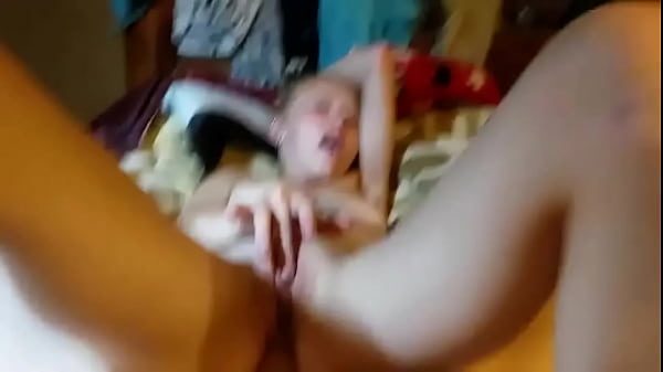 Blonde tattooed girl eatsfrom behind more at belloosingles dot com