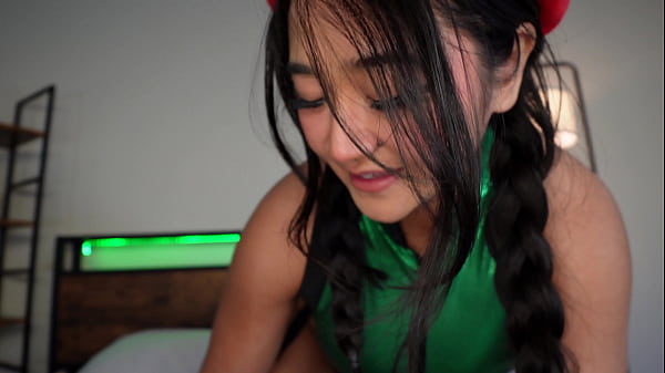 Thick asian gf jasmine teaa dressed as cammy from street fighter