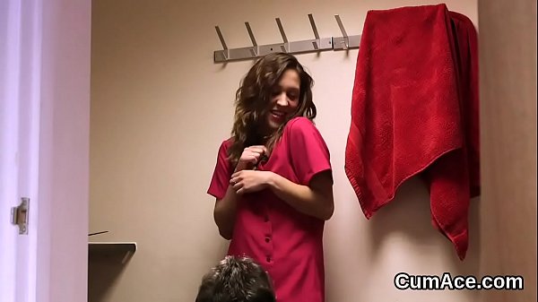 Hot doll gets jizz load on_her face swallowing_all the jizm