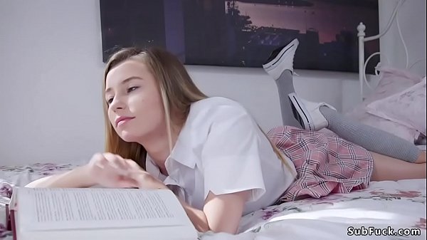 guy Seth is home from and there finds hot student teen Carolina Sweets and fucks her together with step mom Cherie DeVille 