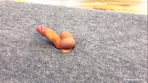 My girlfriend jerks off a dick and touches balls on the milking table i cum