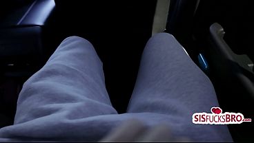 Step siblings quietly fuck in backseat while step mom drives dee williams penelope snaps joshua lewis