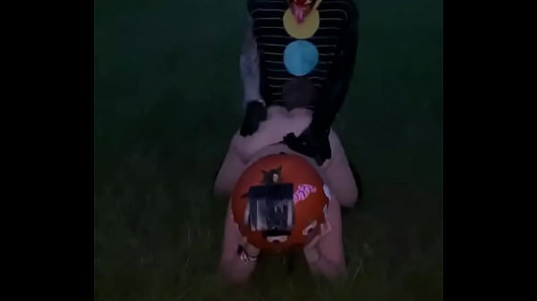 Mandi may gets fucked by Gibby the clown with pumpkin on her head 