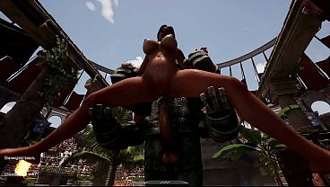 Play MP4 - Lara Croft awakens his rock hard cock with her pussy 3D Hentai Game&period; Animation