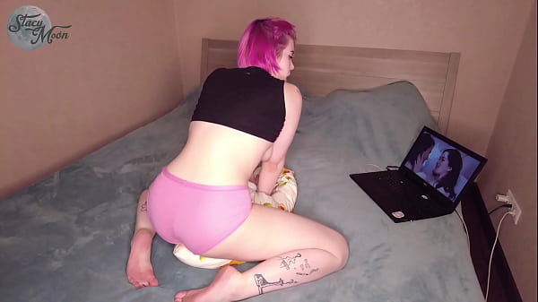 I found an amazing lesbian porn got really wet and horny and fucked the pillow