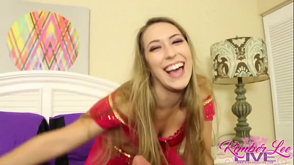 Kimber lee jerks & blows sam's cock to get his load on her face 