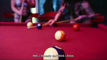 Nonton Two Horny Girls Have Sex With A Stranger On A Pool Table. thumbnail