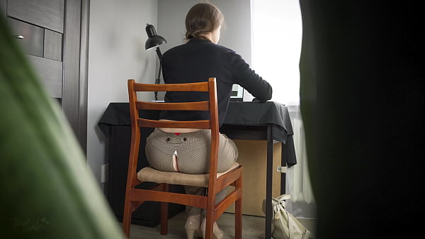 Spying On Colleague Working In Destroyed Pants 4k thumbnail
