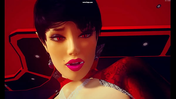 Sexy vampire feasts on a cock and drains cum 