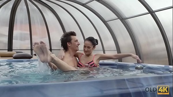 Play MP4 - OLD4K&period; Old lover nicely penetrates black-haired chick from behind