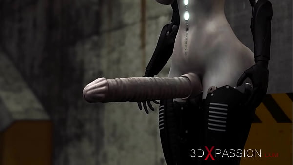 Sex android plays with a hot girl in the lab