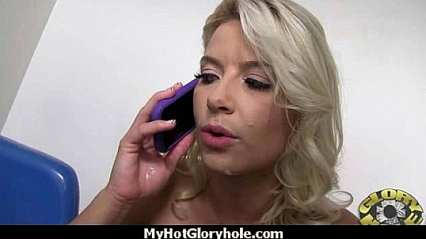 Hottie sucks and fucks black cock for cusmhot at gloryhole 18 