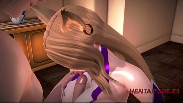 League Of Legend Hentai 3D - Ahri handjobs, boobjob, blowjob and fucked