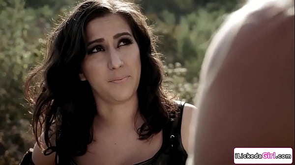 Big tits lesbian april o'neil takes kenna james to her hideout after rescuing spend the night together and have sex licking each others pussy