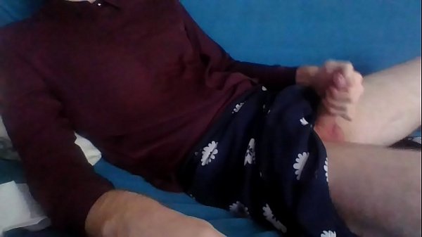 Crossdresser webcam fun wearing silk shirt and_long flower_skirt