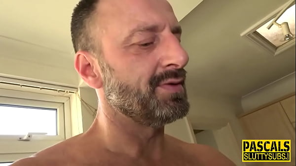 Gagged_sub gets throated and banged hard