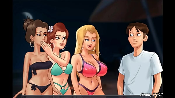 Play MP4 - Summertime Saga - kinky girlfriend shares her big dick boyfriend with her BFF on the beach