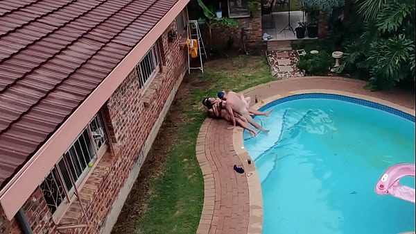 Caught a outdoor swimming pool orgy while flying my fpv drone