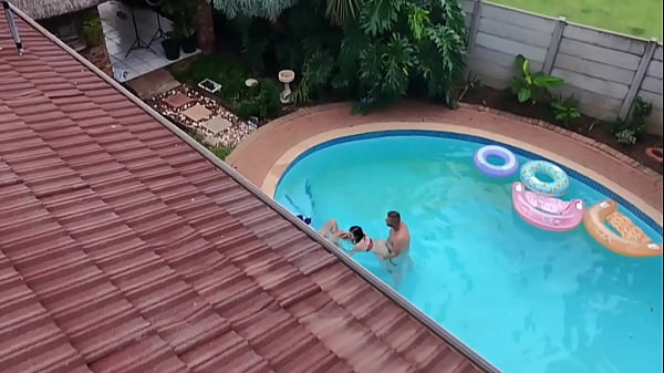 Caught a outdoor swimming pool orgy while flying my fpv drone 