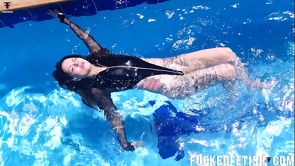 Skinny petite swim perfect ass pool 