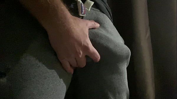 HardBritishbig cock explodes out of grey gym pantsready to fuck