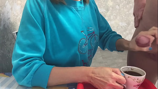 Stepmom drinks coffee with stepson's sperm massive cumshot taboo_fetish