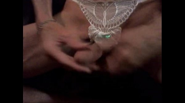 Play MP4 - Stroking my shaved Cock in crotchless panties w&sol;Irish hair tie turned Cock Ring