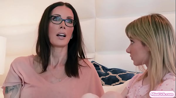 Stepmom shay sights is teaching her teen stepdaughter how to have sex with starts with touching then goes on licking her shaved pussy