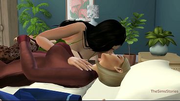 Stepmom cheating next to her husband with horny stepdaughter