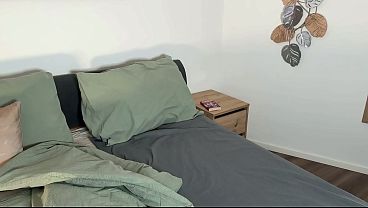 Nonton Sexy And Horny Wife In Short Dress And Lace Panties Open Legs Plays With A Big Dick And Precum From The Balls Slowly For Edging More thumbnail