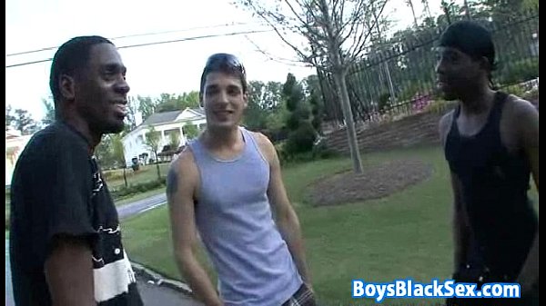 Muscular Blacg Gay Dude Fuck White Twink With His BBC 19