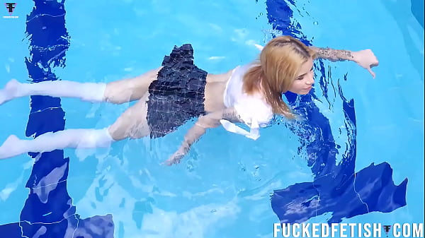 Sexy Skinny Blonde School Pool New Scene W48 thumbnail