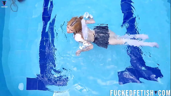 Sexy skinny blonde school pool new scene w48 