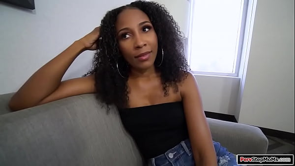 Stepson learns in class that he can have more energy by ejaculating so his ebony stepmom helps small tits milf gives him a bj and gets fucked