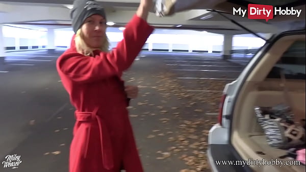 Mydirtyhobby german amateur blonde babe sucks a cock at a public parking lot and gets a cumshot on her beautiful tits after a nice fuck